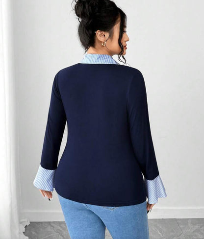 Blusa de talla grande elegante E26XS02
