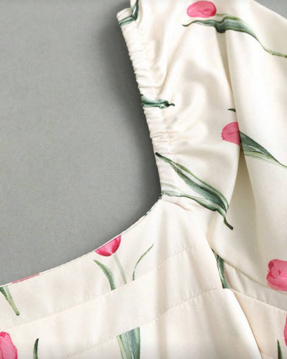 Vestido con estampado de tulipanes F26XZ05