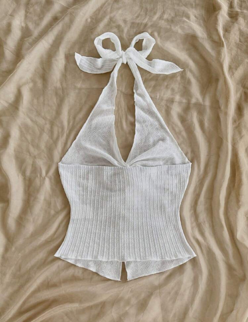 Top Halter con Espalda descubierta abertura y lazo A25PÑ05