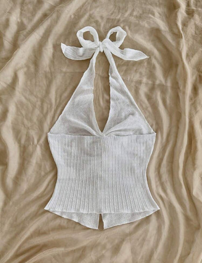 Top Halter con Espalda descubierta abertura y lazo A25PÑ05