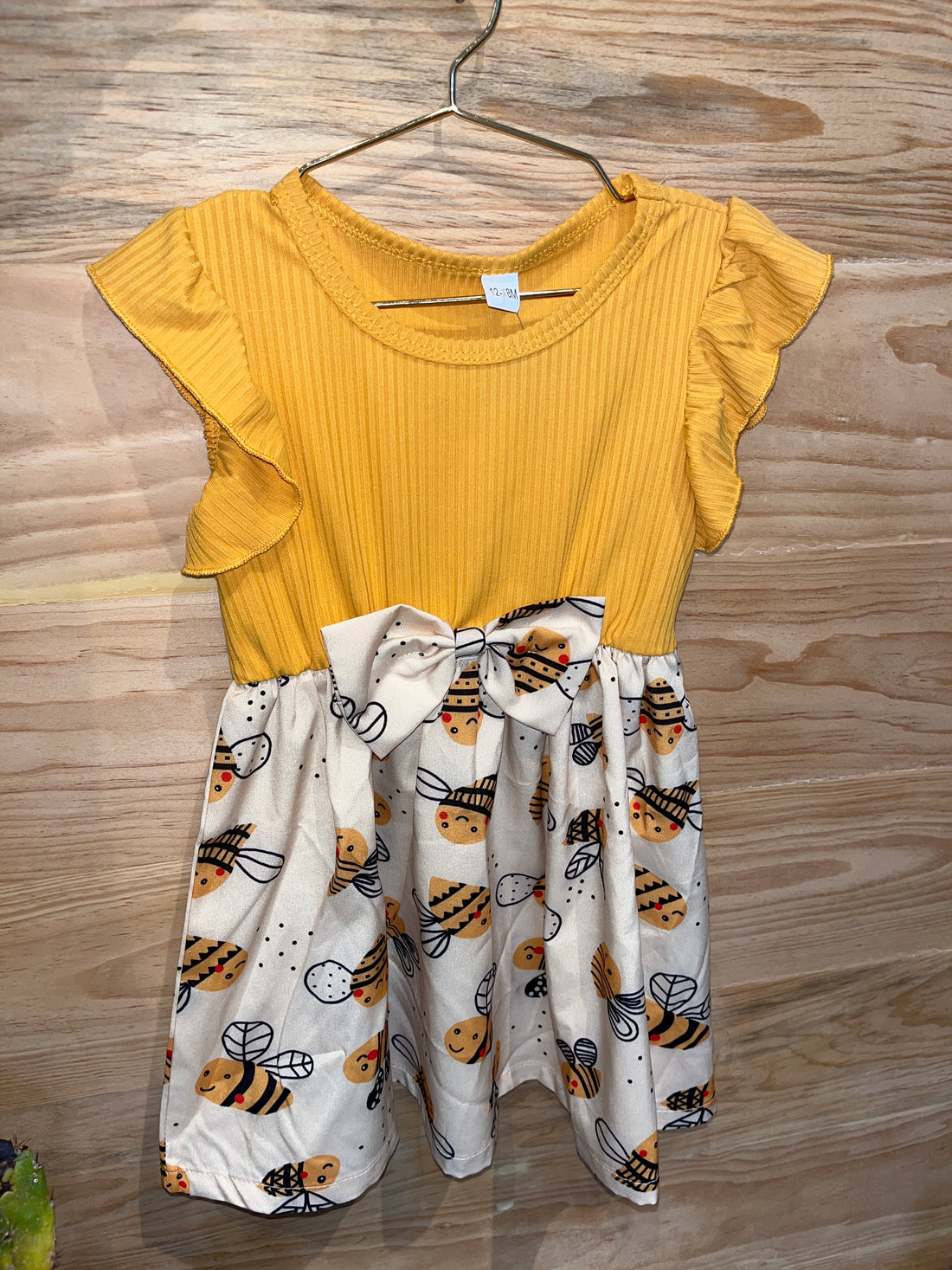 Reina Mini Abeja Vestido de nena de Manga corta. J25SB06