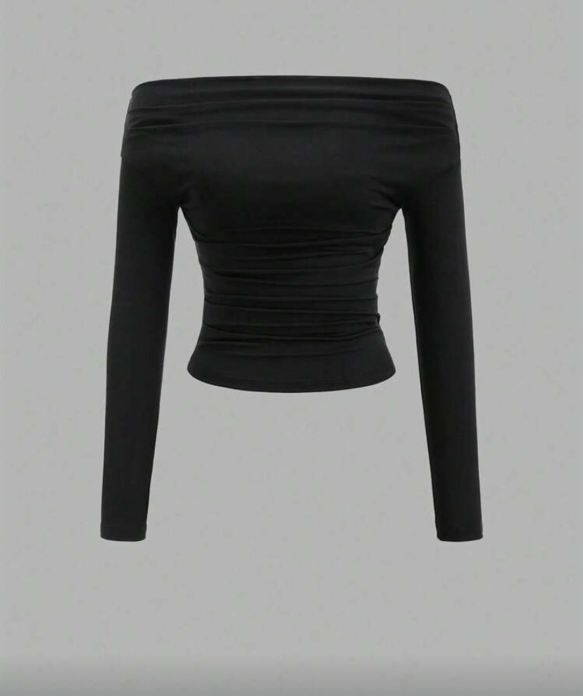 Blusa asimetrica de manga larga E26XJ05