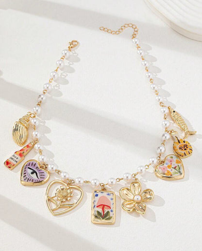 Collar con dije tipo medallón A25QJ08
