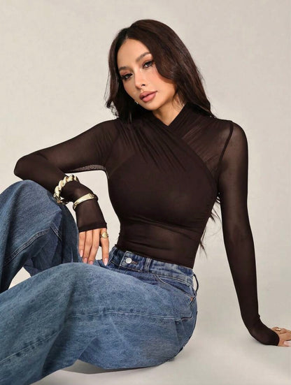 Body con malla transparente AG26BB02