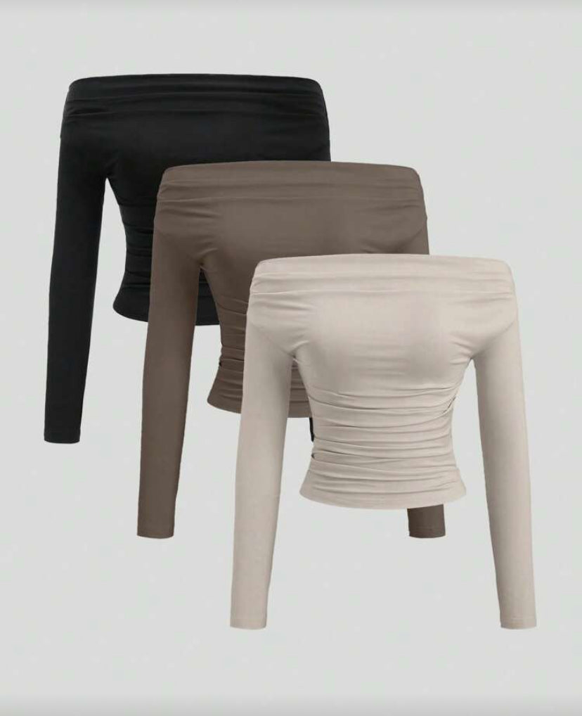 Blusa asimetrica de manga larga E26XJ05