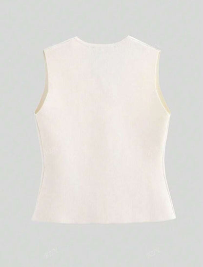 Coco elegante chaleco cuello V sin mangas M25PB06