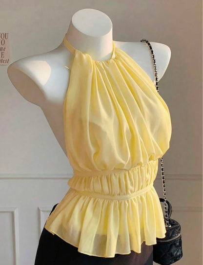 BLUSA SIN MANGAS CON PLIEGUES JL26AF03