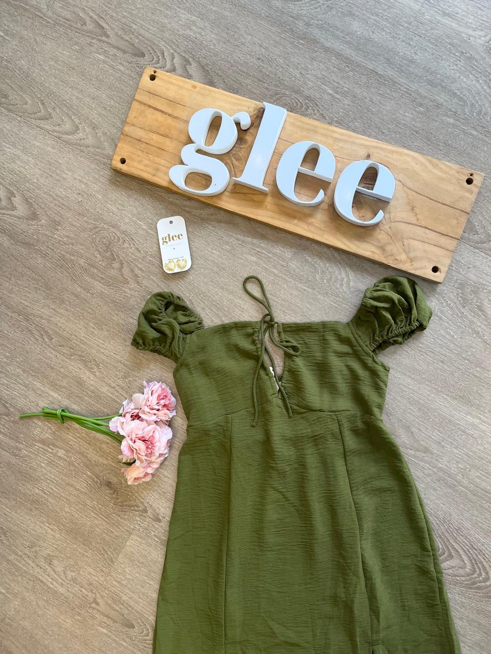 Vestido  largo verde ensencia J25RA01