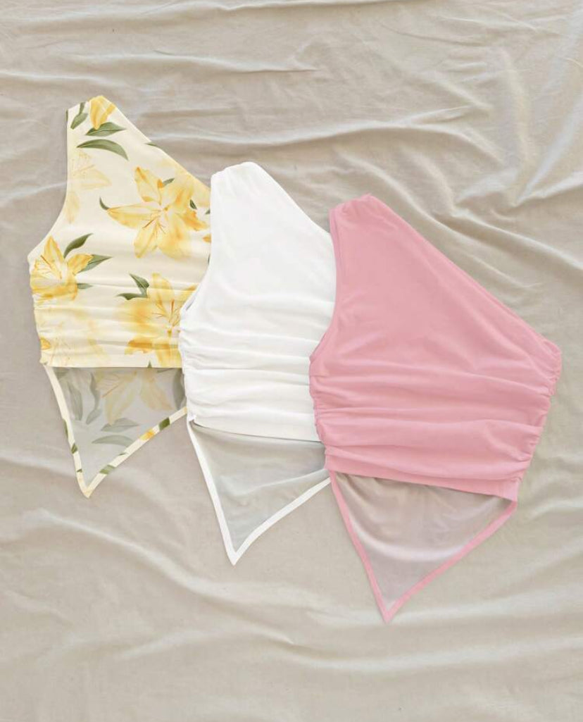 Blusa ajustada con cuello Asimétrico A25QB05