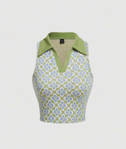 Top tank crop con estampado floral  A25QF09