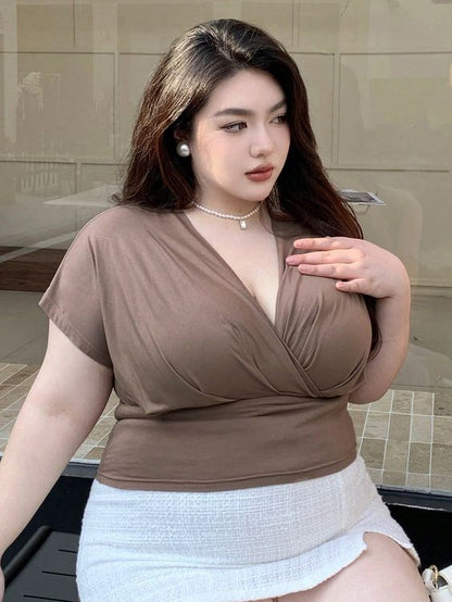 Camiseta de Manga Corta con Escote Cruzado II01