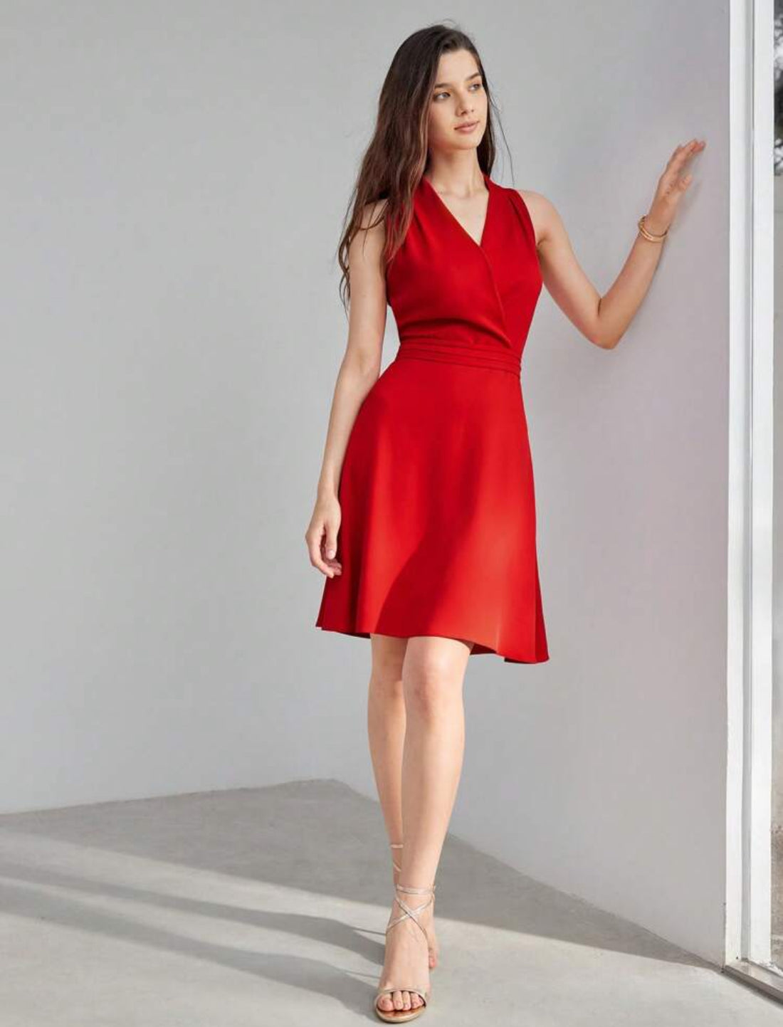 Vestido rojo sin mangas J25TF04