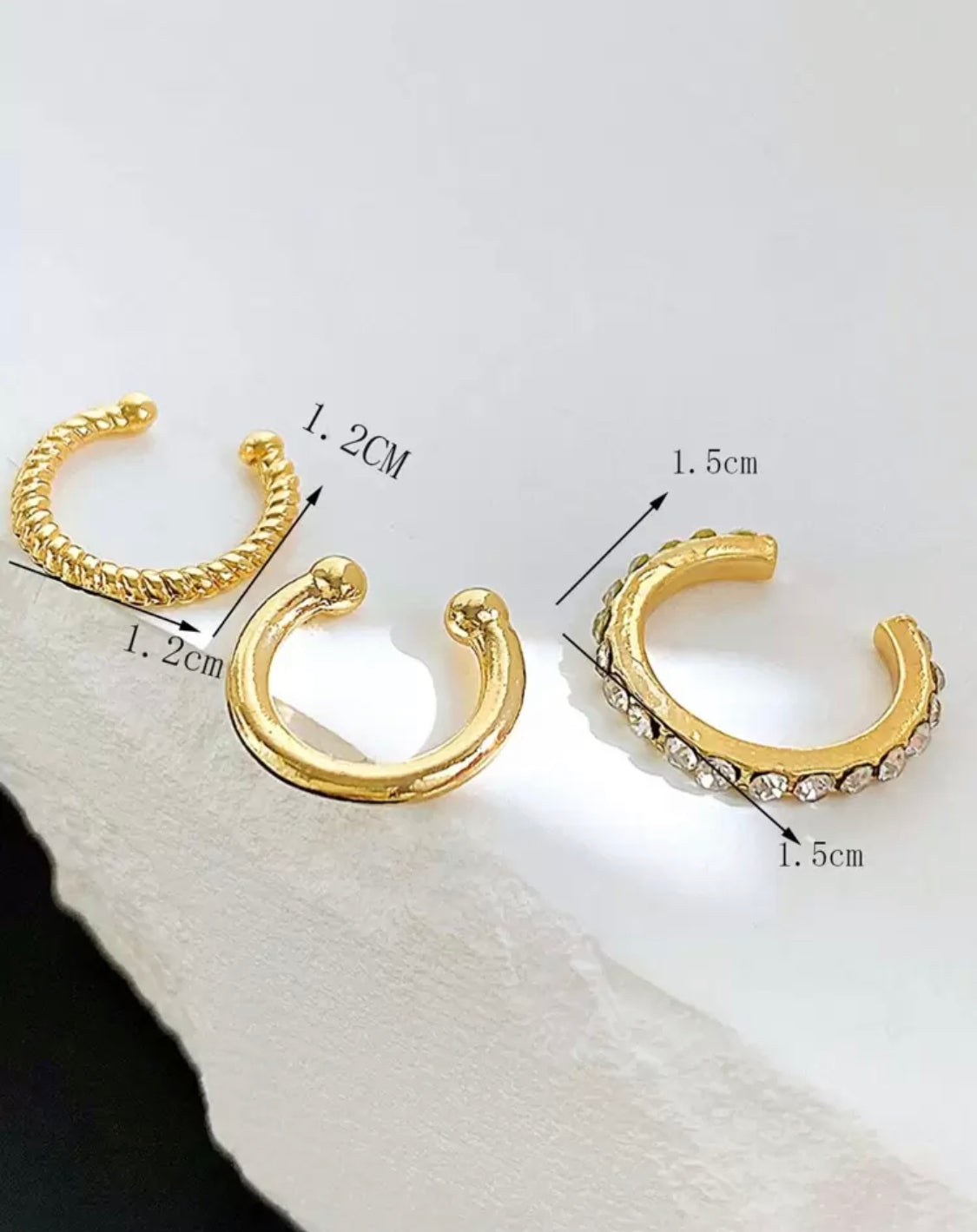 Set de 3 pendientes de clip AZ A25QG06
