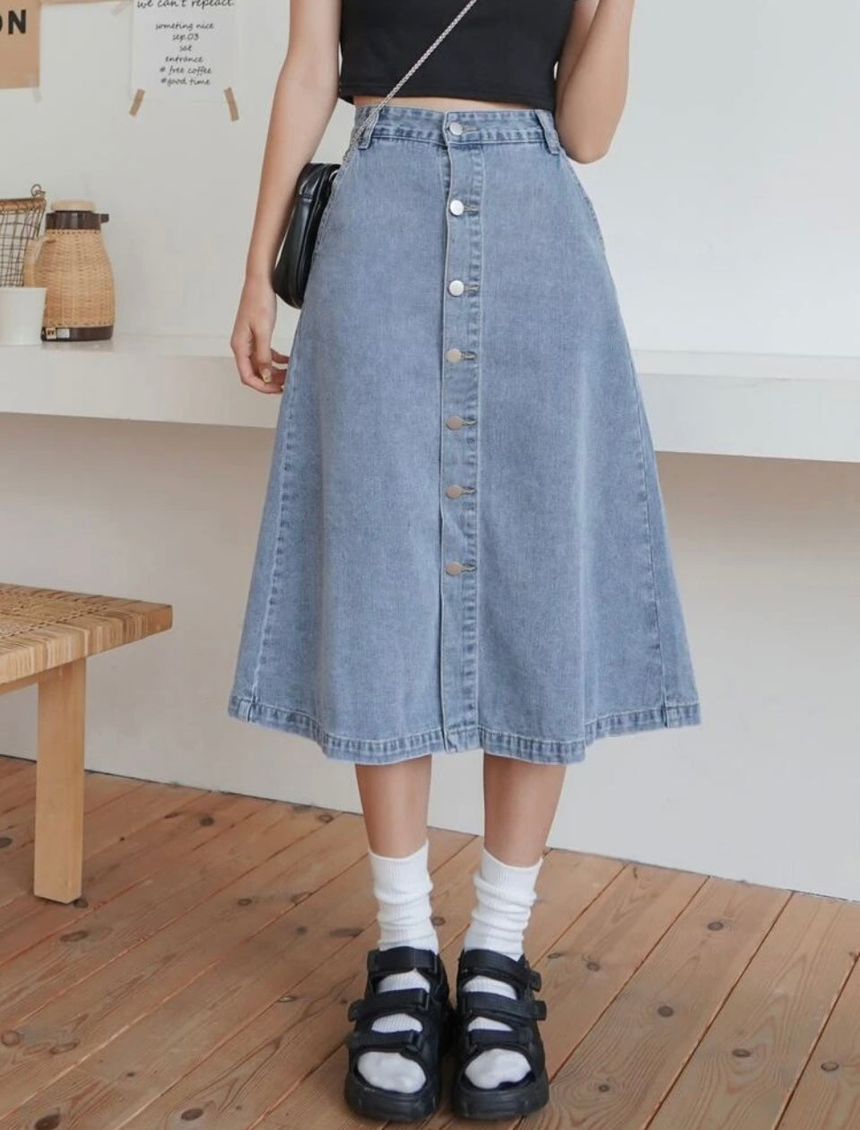 FaldaLux Falda De Mezclilla De Cintura Alta M25ÑV04