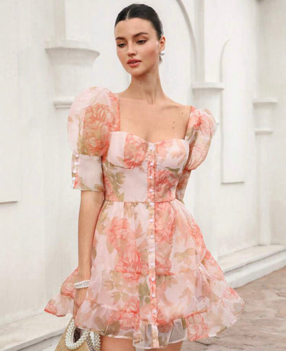 Vestido con mangas abultadas A25QI03