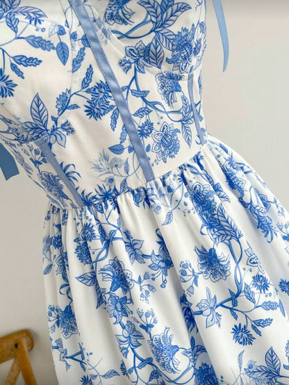 Vestido azul con patrón E26XH01 💗