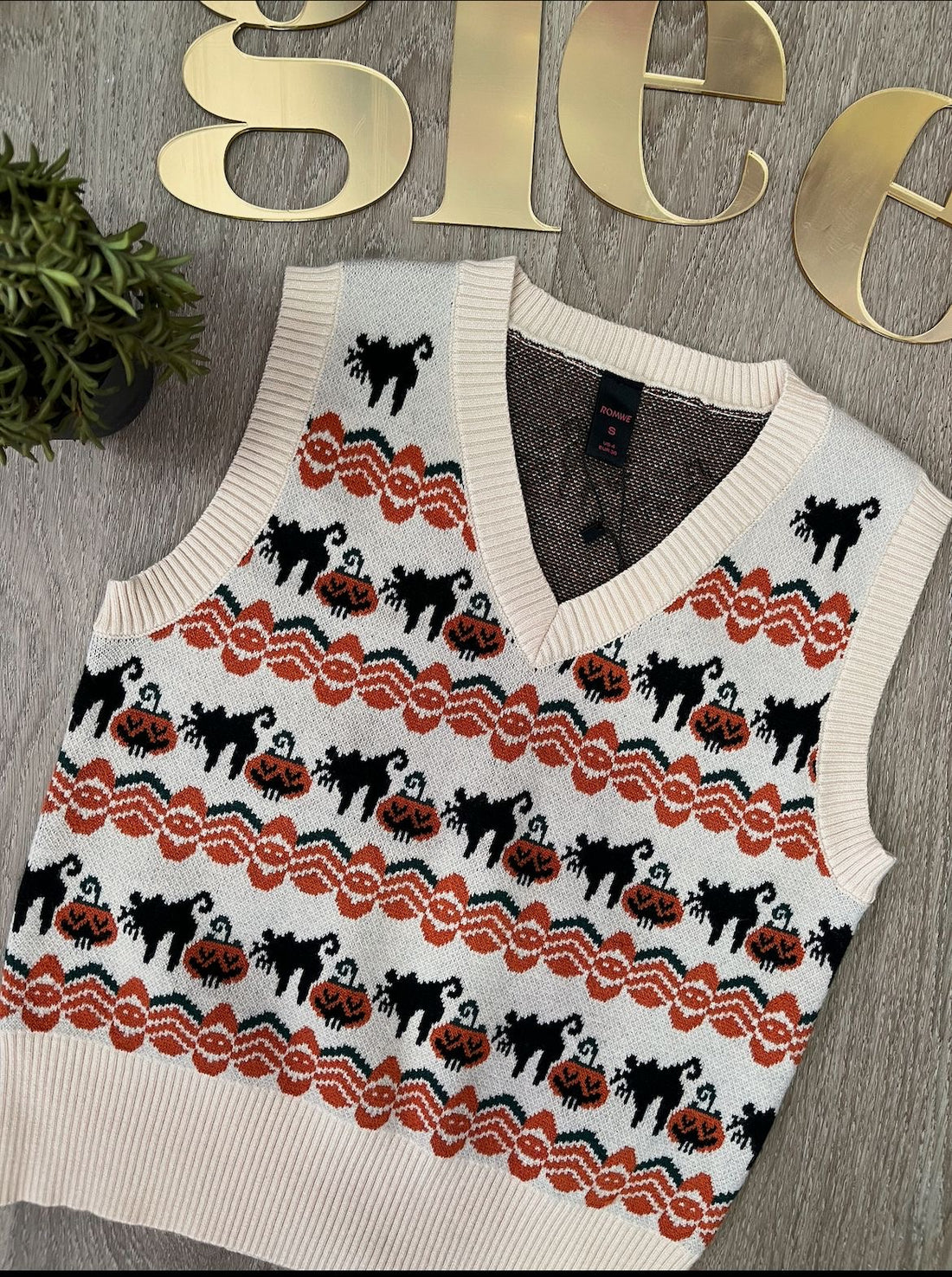 Chaleco de punto informal de cuello en V J25RB06