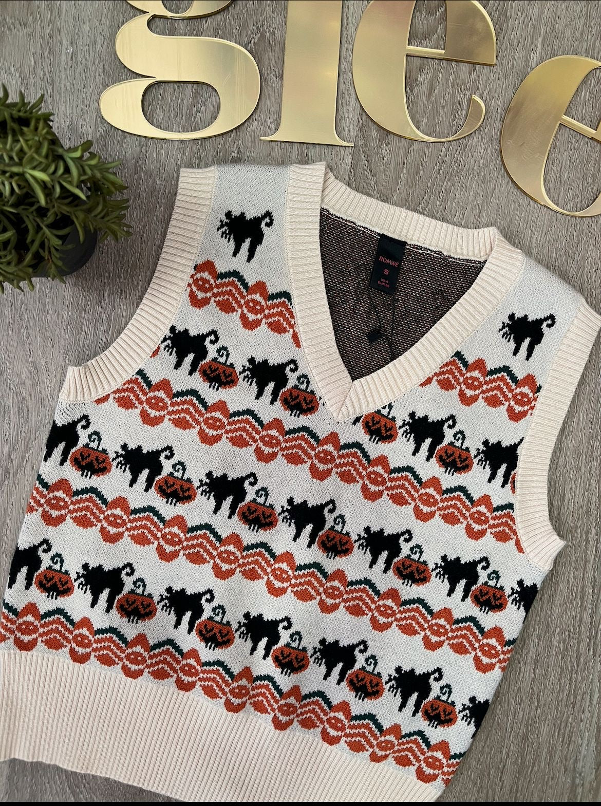 Chaleco de punto informal de cuello en V J25RB06