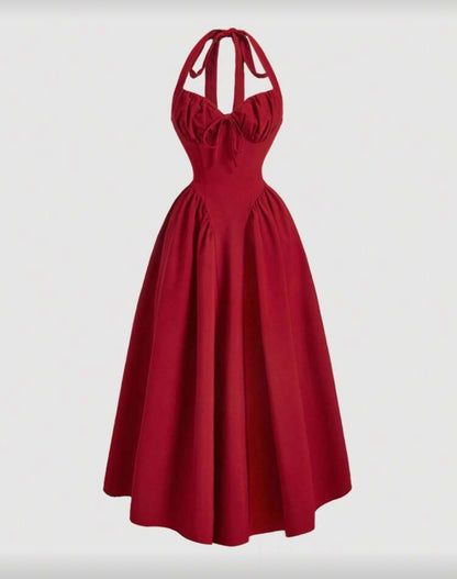 Vestido fruncido y lazo E26XP03