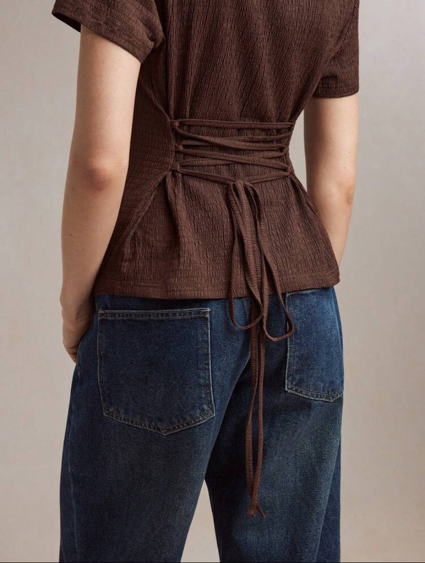 Blusa casual con lazo MY26AG03