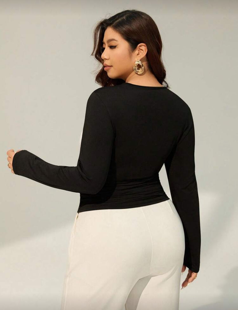 Blusa de manga larga con estampado floral E26XU09