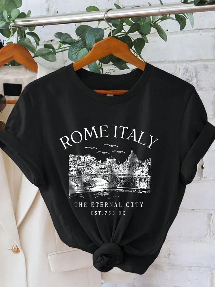 Camiseta Estampada de Cuello Redondo A25KN02
