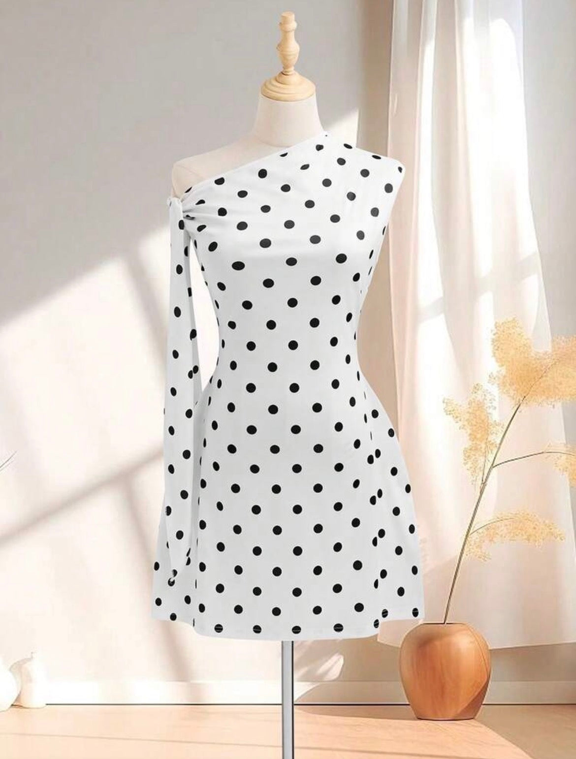 VESTIDO CON LAZO Y PUNTO S26AA09