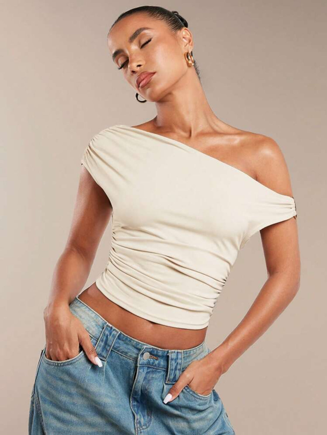 Blusa asimétrica hombro oblicuo AG25TQ04