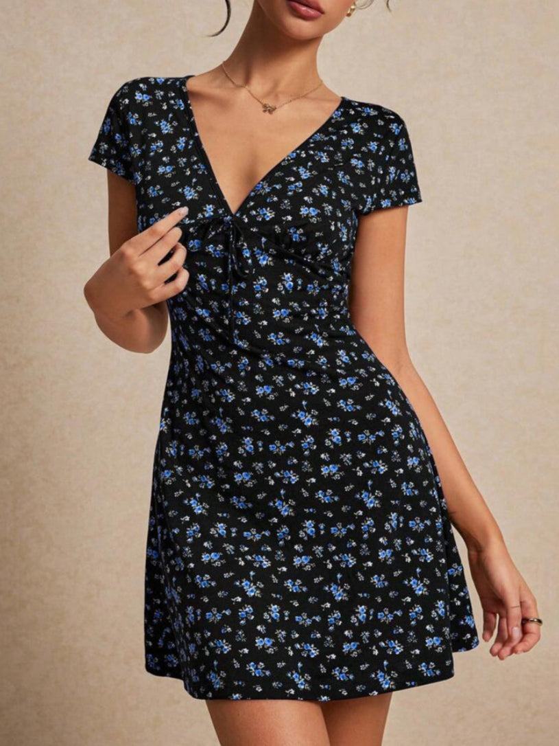 Vestido Línea con  estampado floral A25PF07