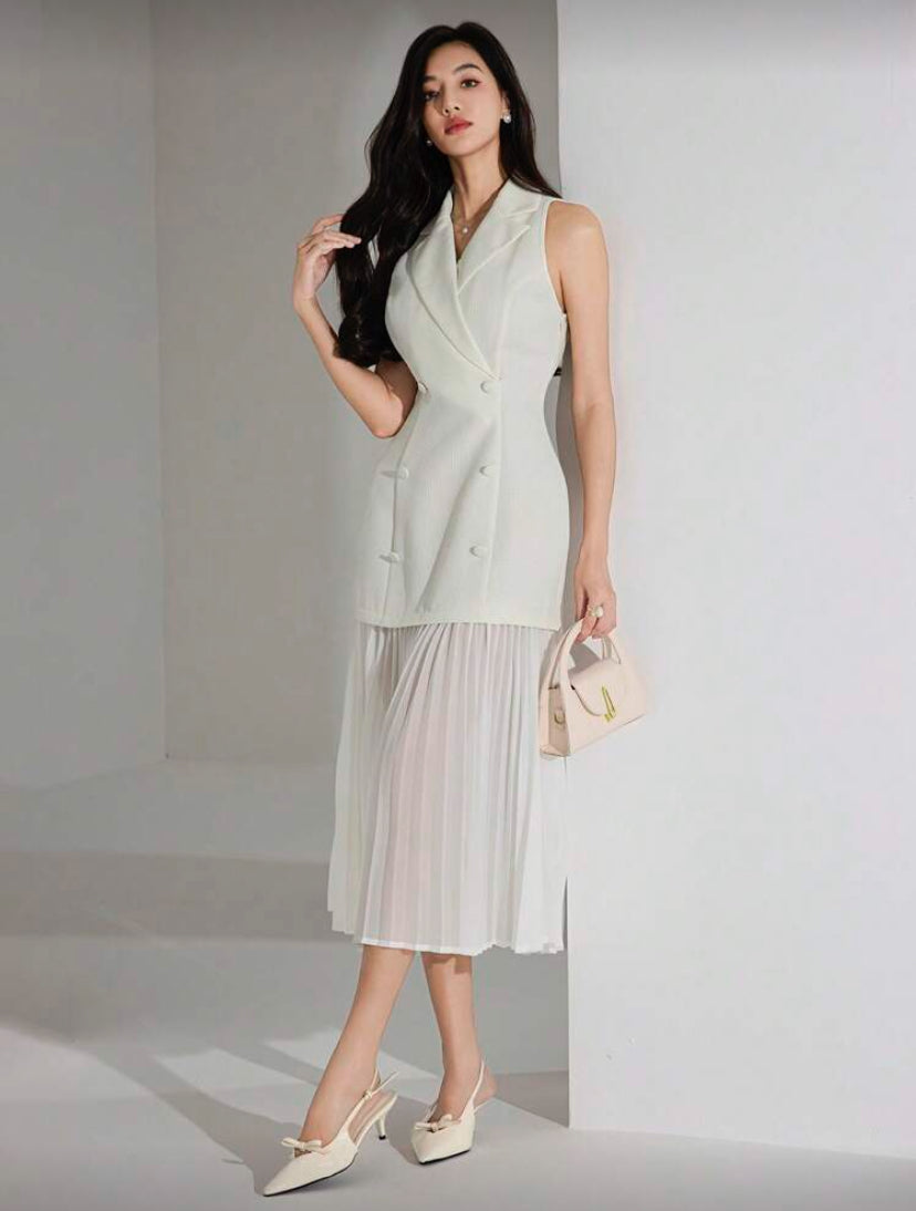 Vestido mini de doble botonadura O25WF04