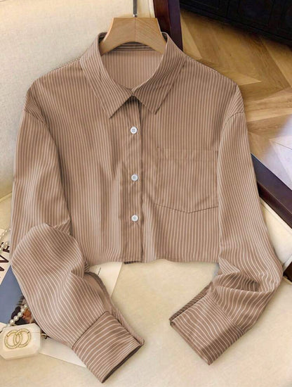 Vibrante encanto camisa de manga larga de rayas M25PB03