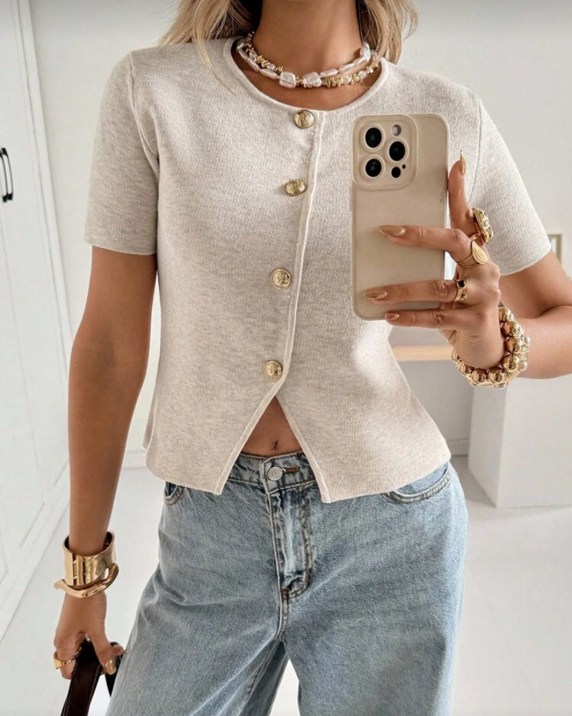 Blusa manga larga corta elegante de punto N25WP09