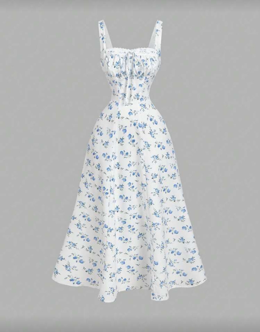 Vestido con cuello cuadrado F26XW09