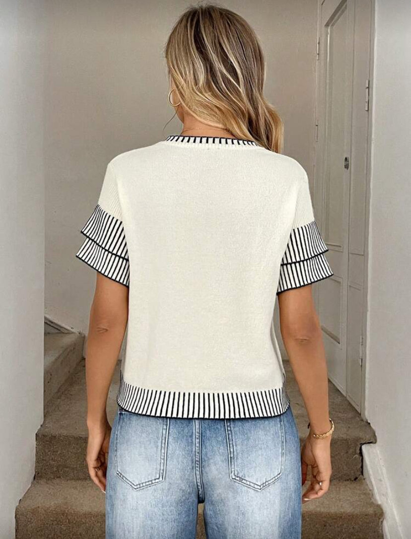 Blusa de punto manga corta F26XX01