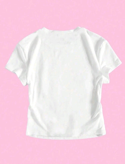 Camiseta de mujer tipo bebe con estampado A25PZ03