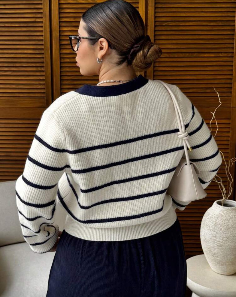 Cárdigan con rayas E26XU08