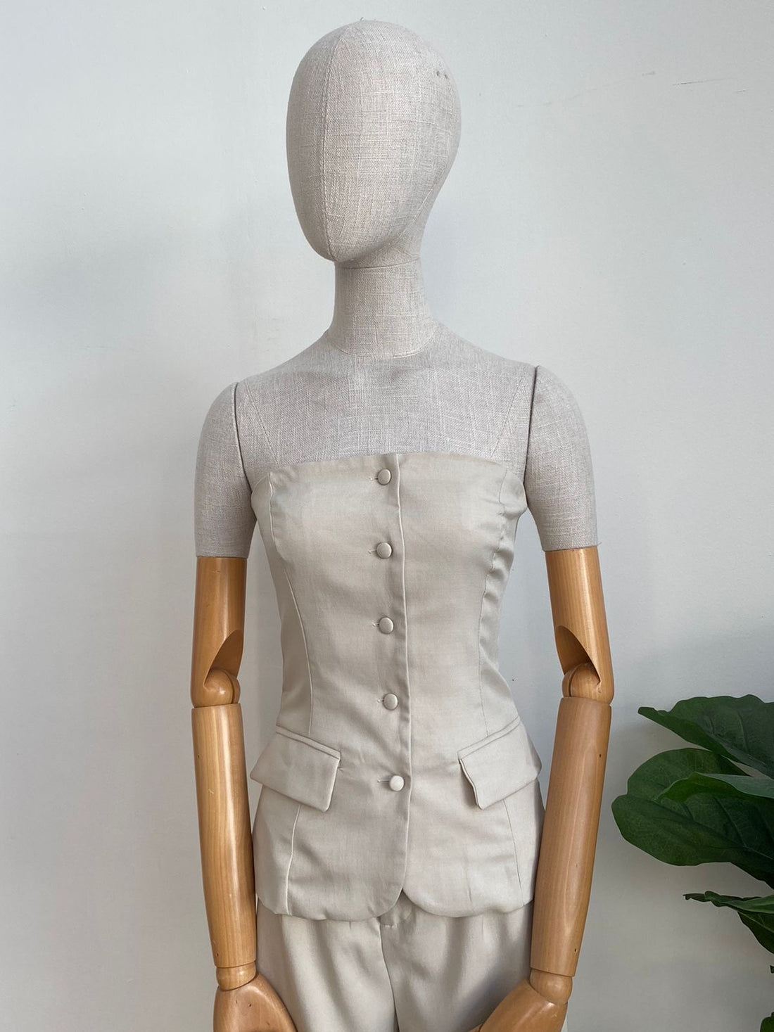 Conjunto de 2 piezas con top sin tirantes A25PD010