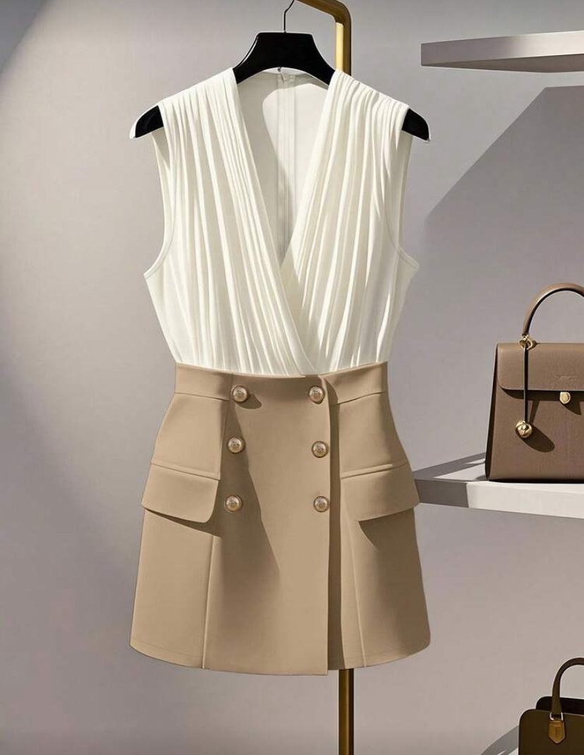 Vestido elegante con cuello en V D25XB04