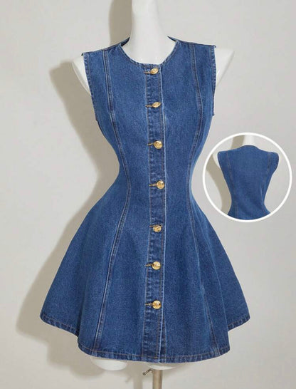 Vestido mini ajustado de mezclilla S25UQ01