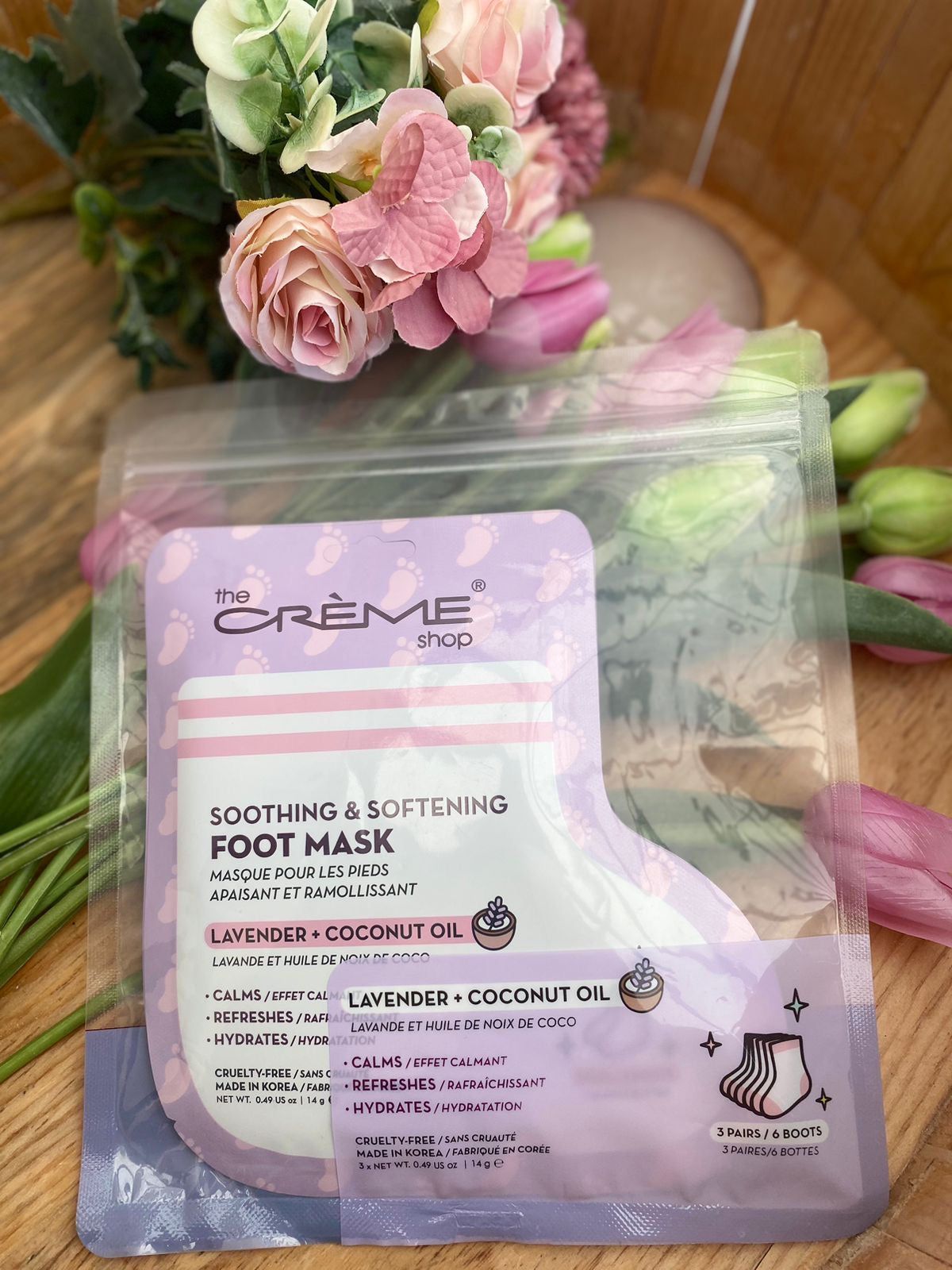 Lavender and coconut oil mascarilla para pies J25RL01