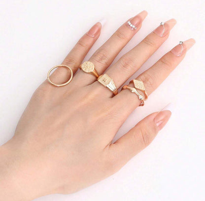 Simetría Perfecta 5 Piezas Anillos con Textura Z.F25NP08