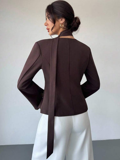 Chaqueta elegante con lazo MY26AC01