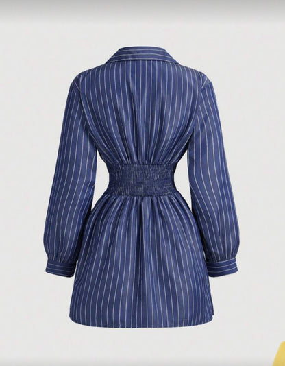 Vestido manga larga con volantes E26XF09