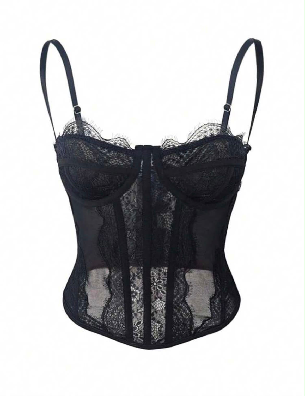 CORSET AJUSTADO CON ENCAJE