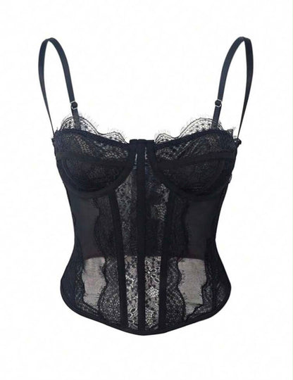 CORSET AJUSTADO CON ENCAJE
