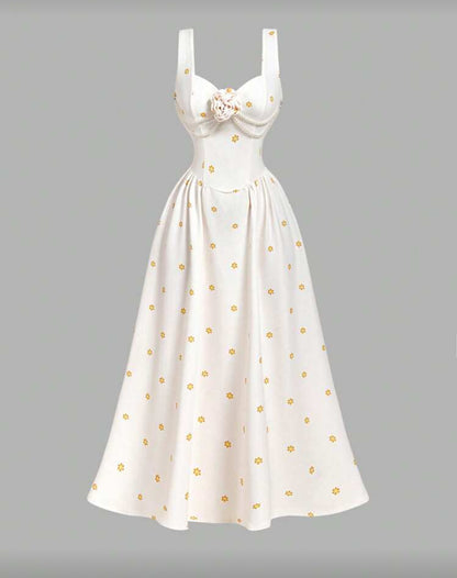 Vestido largo con flores E26XH03