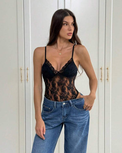 Lencería de encaje negro J25TF06