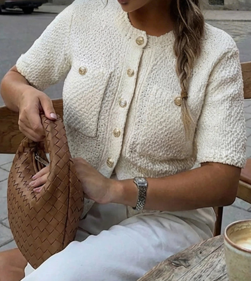 Blusa de manga corta elegante D25WW02