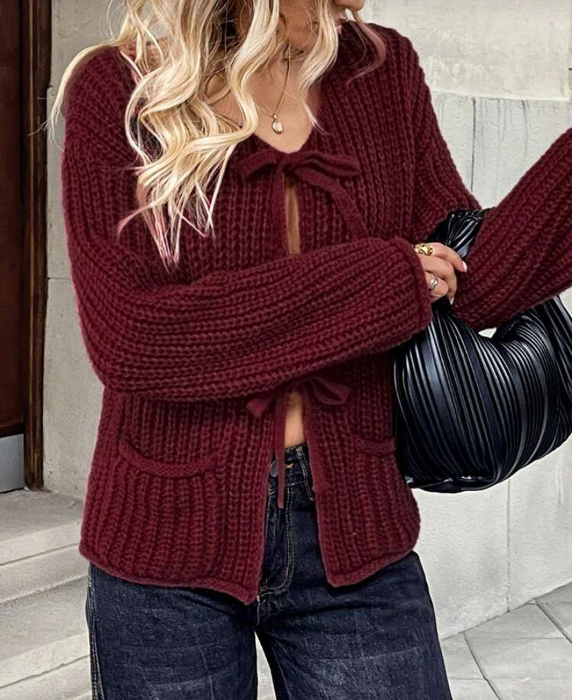 Cárdigan de color liso con botones D25WW03