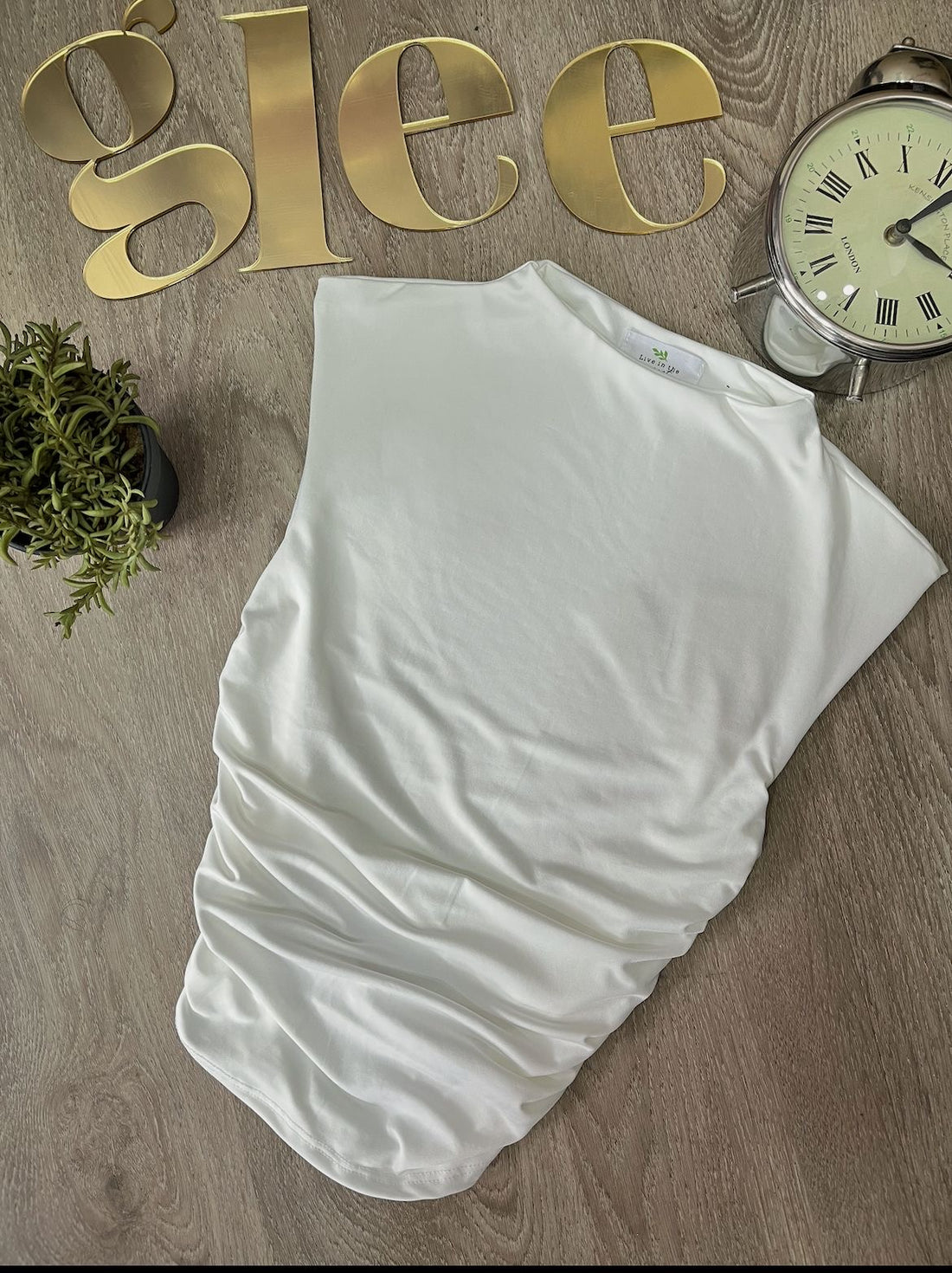 Blusa fruncida blanca J25QW08